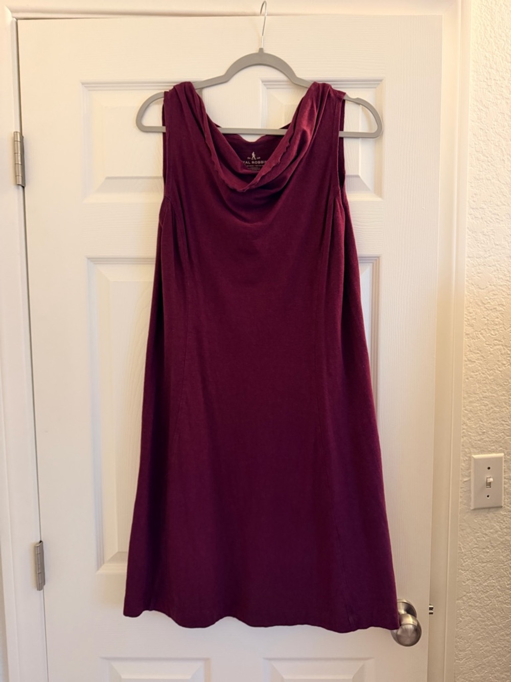 Royal Robbins Women's Sleeveless burgundy maroon cowl neck dress